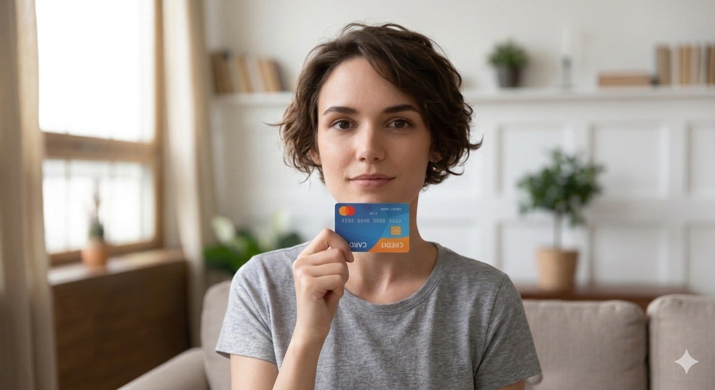 Example: hold a credit card flat against your chin while taking the photo